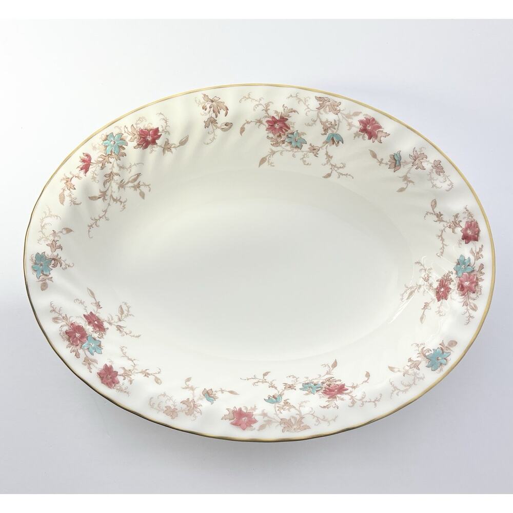 Minton “Ancestral” Oval Bone China Serving Bowl 10 3/4” - Picture 2 of 4